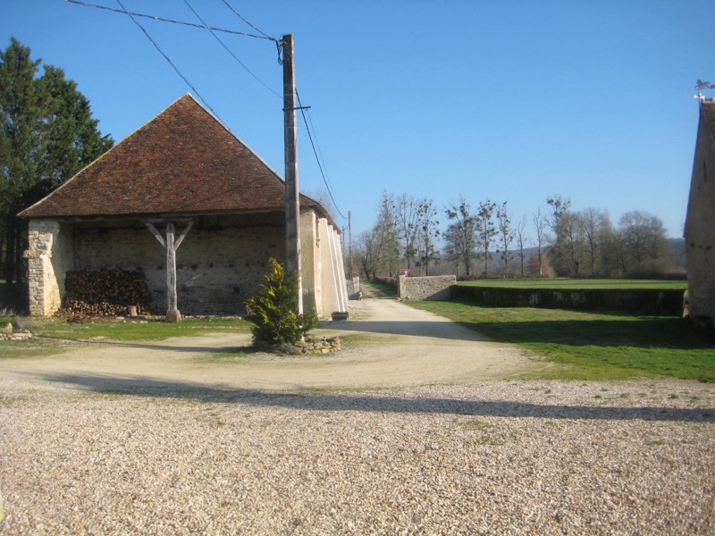 The lean-to on the end of the open barn